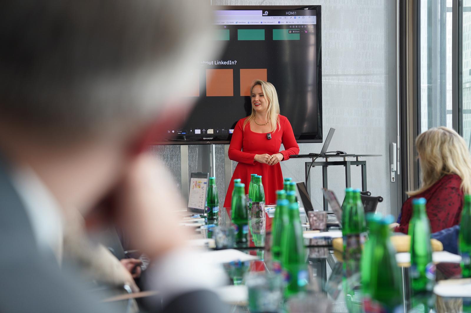 talking at networking event with focus on digital networking and LinkedIn connections